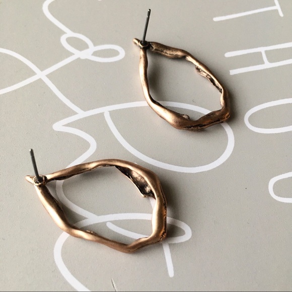 'Symphony' Antique Gold Irregular Drop Earrings - Picture 7 of 10